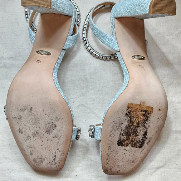 Badgley Mischka Tasmine heeled evening sandals sz 9.5 for bridal or guest - Picture 9 of 11